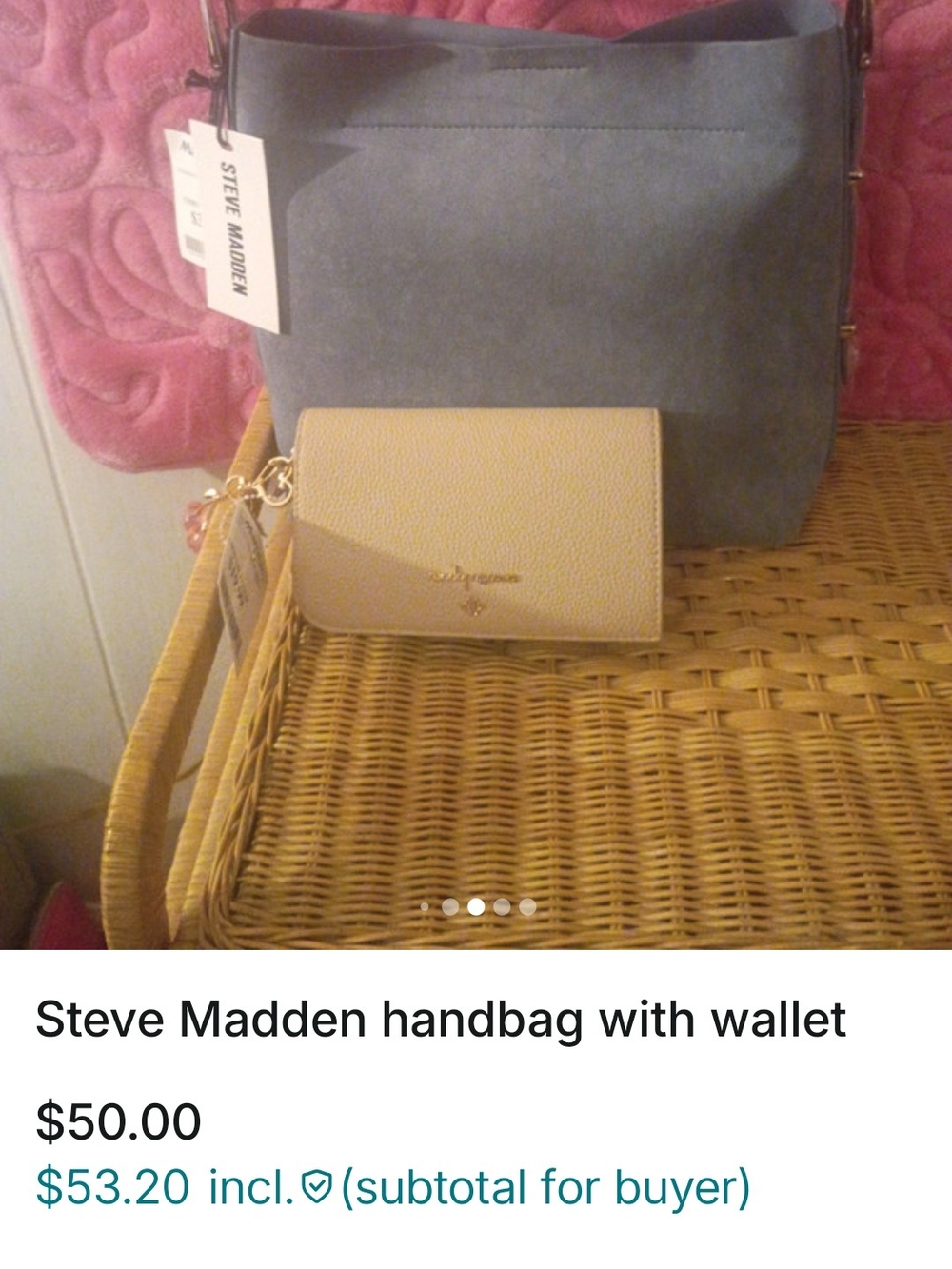 Steve Madden Suede Purse With Wallet - Picture 6 of 6